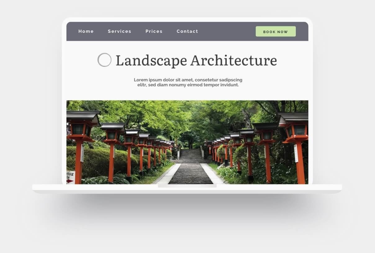 Example of a landscape architect’s website built with Jimdo