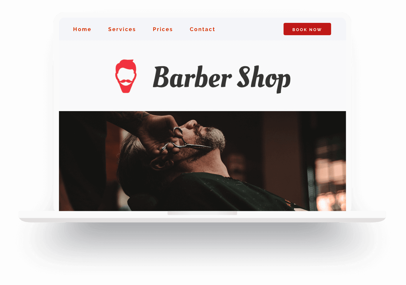 Example of a barbershop website built with Jimdo