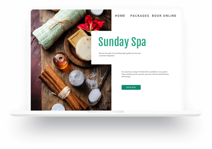 Good example of a spa website made with Jimdo.