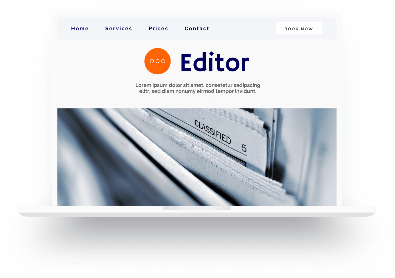Example of a professional editor website built with Jimdo