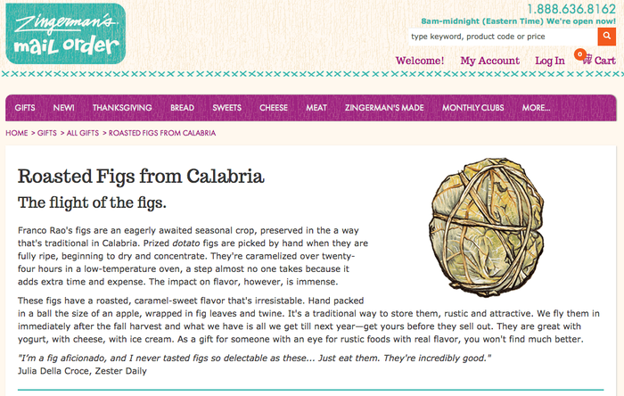 Ejemplo de contenido bien redactado en la página web de Zingerman’s
