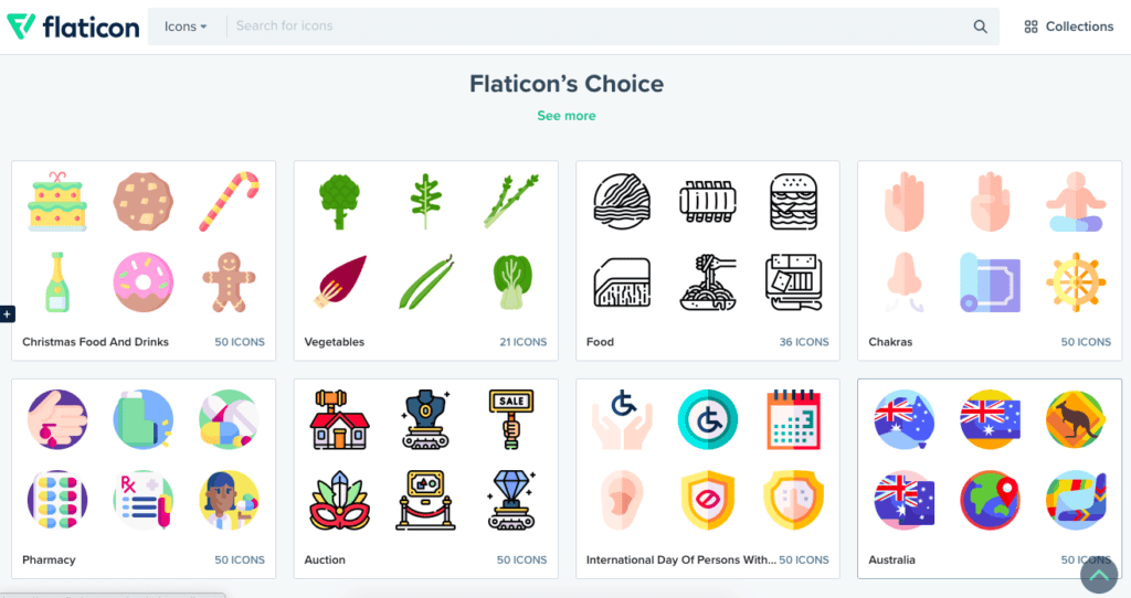 Just a sampling of the icon sets available at Flaticon.