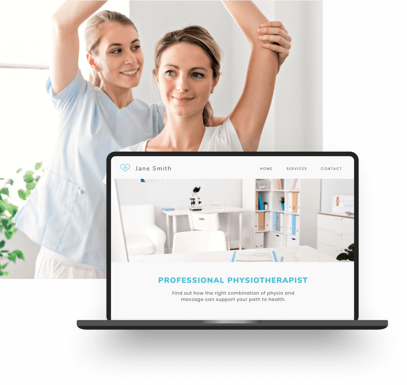 Example of a physiotherapist website built with Jimdo