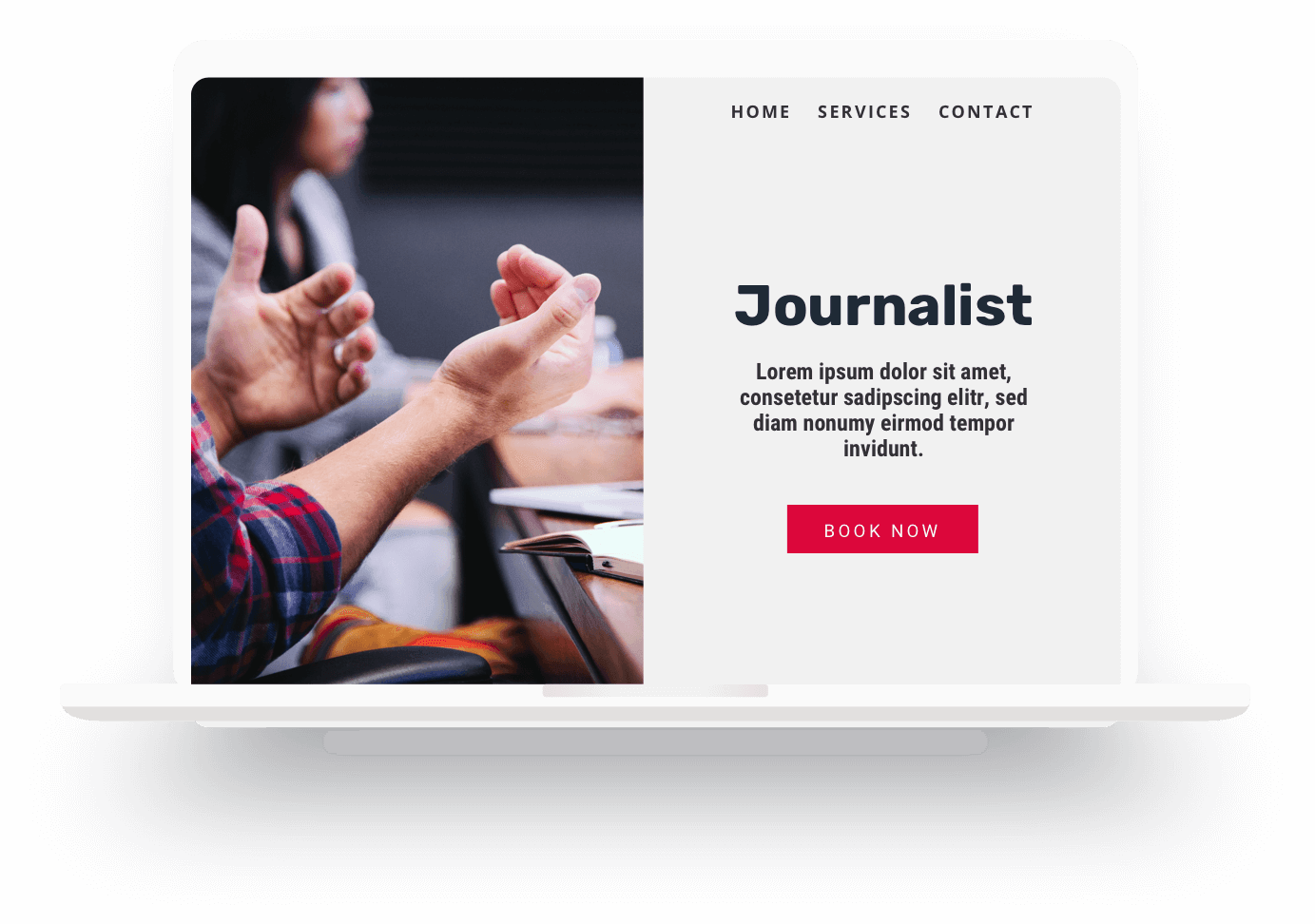 Example of a freelance journalist website built with Jimdo